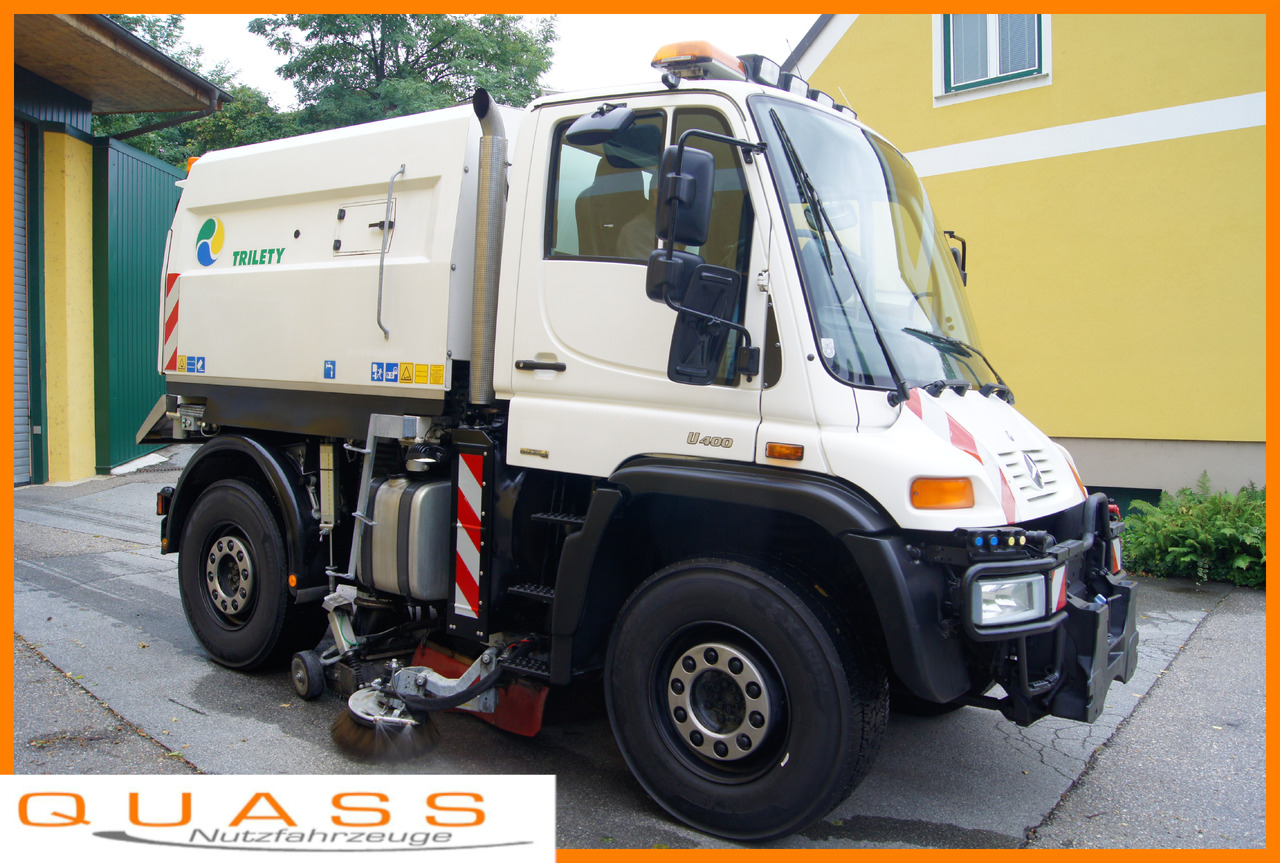 MERCEDES-BENZ Unimog U400 + TRILETY Kehrmaschine/TÜV/EUR4/Leistungshydraulik - سياره كنس شوارع: صور 1 MERCEDES-BENZ Unimog U400 + TRILETY Kehrmaschine/TÜV/EUR4/Leistungshydraulik - سياره كنس شوارع: صور 1