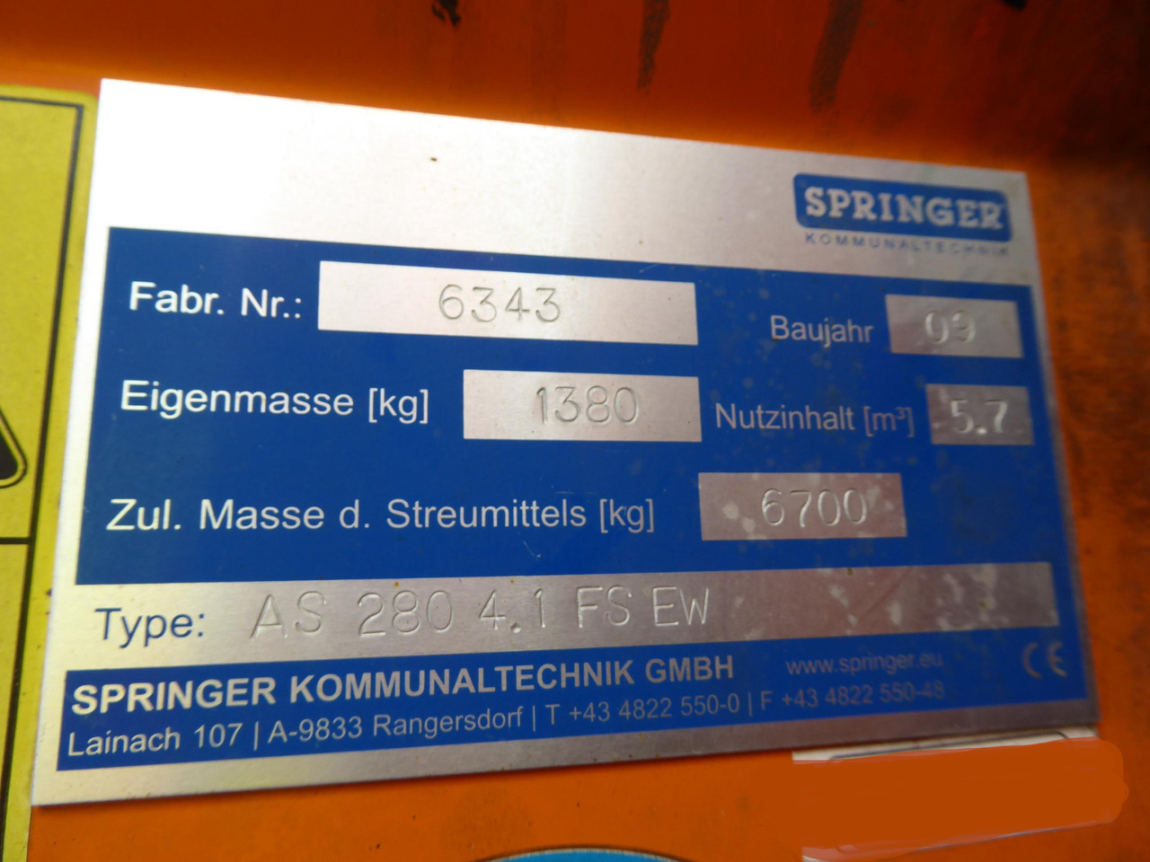 SPRINGER AS 280/Unimog U400 U500/4m³ Feuchtsalzstreuer/Salzstreuer/Streuer - الرمال مفرشة: صور 5 SPRINGER AS 280/Unimog U400 U500/4m³ Feuchtsalzstreuer/Salzstreuer/Streuer - الرمال مفرشة: صور 5