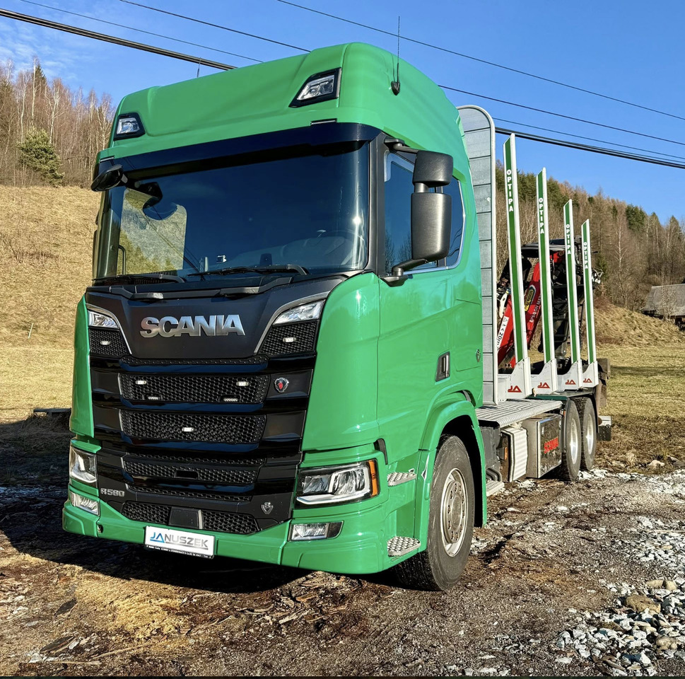 SCANIA R580 - شاحنة قطع الأشجار, شاحنة كرين: صور 1 SCANIA R580 - شاحنة قطع الأشجار, شاحنة كرين: صور 1
