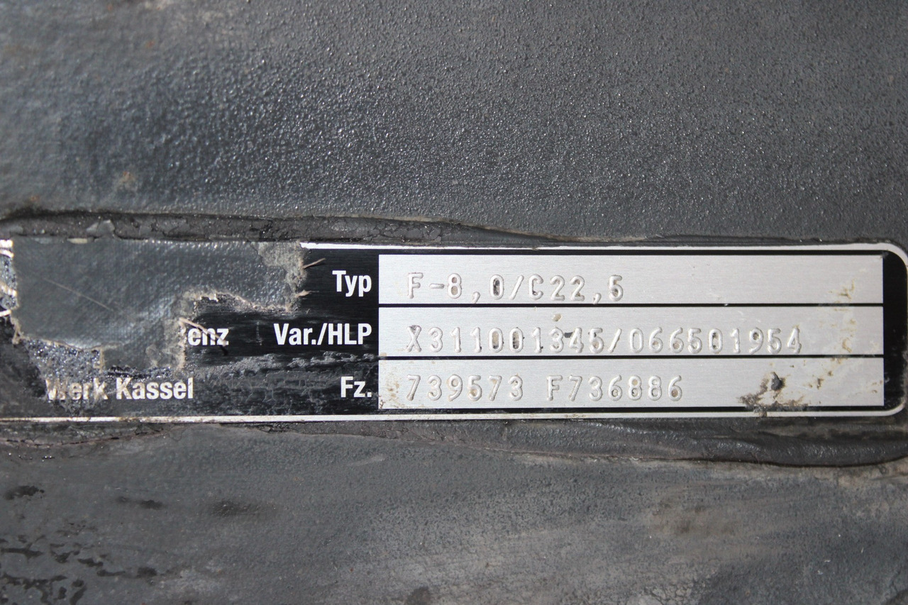 AXA FATA F-8,0-C22,5 MERCEDES ACTROS MP4 A9603311801, X311001345 - المحور الأمامي - شاحنة: صور 3 AXA FATA F-8,0-C22,5 MERCEDES ACTROS MP4 A9603311801, X311001345 - المحور الأمامي - شاحنة: صور 3