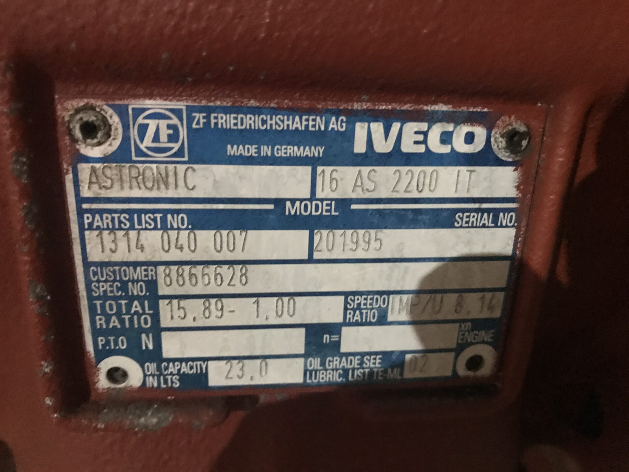CUTIE DE VITEZE ZF 16 AS 2200 IT R=15,89-1,00 - علبة التروس - شاحنة: صور 3 CUTIE DE VITEZE ZF 16 AS 2200 IT R=15,89-1,00 - علبة التروس - شاحنة: صور 3