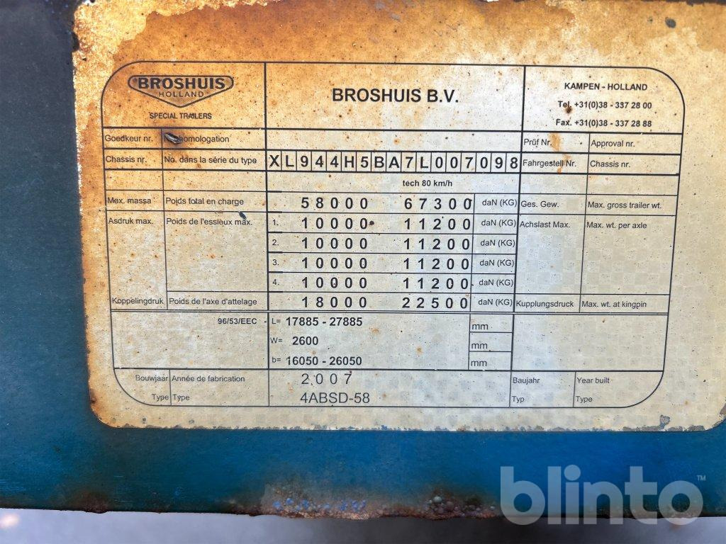 BROSHUIS 4ABSD-58 - نصف مقطورة مسطحة: صور 4 BROSHUIS 4ABSD-58 - نصف مقطورة مسطحة: صور 4