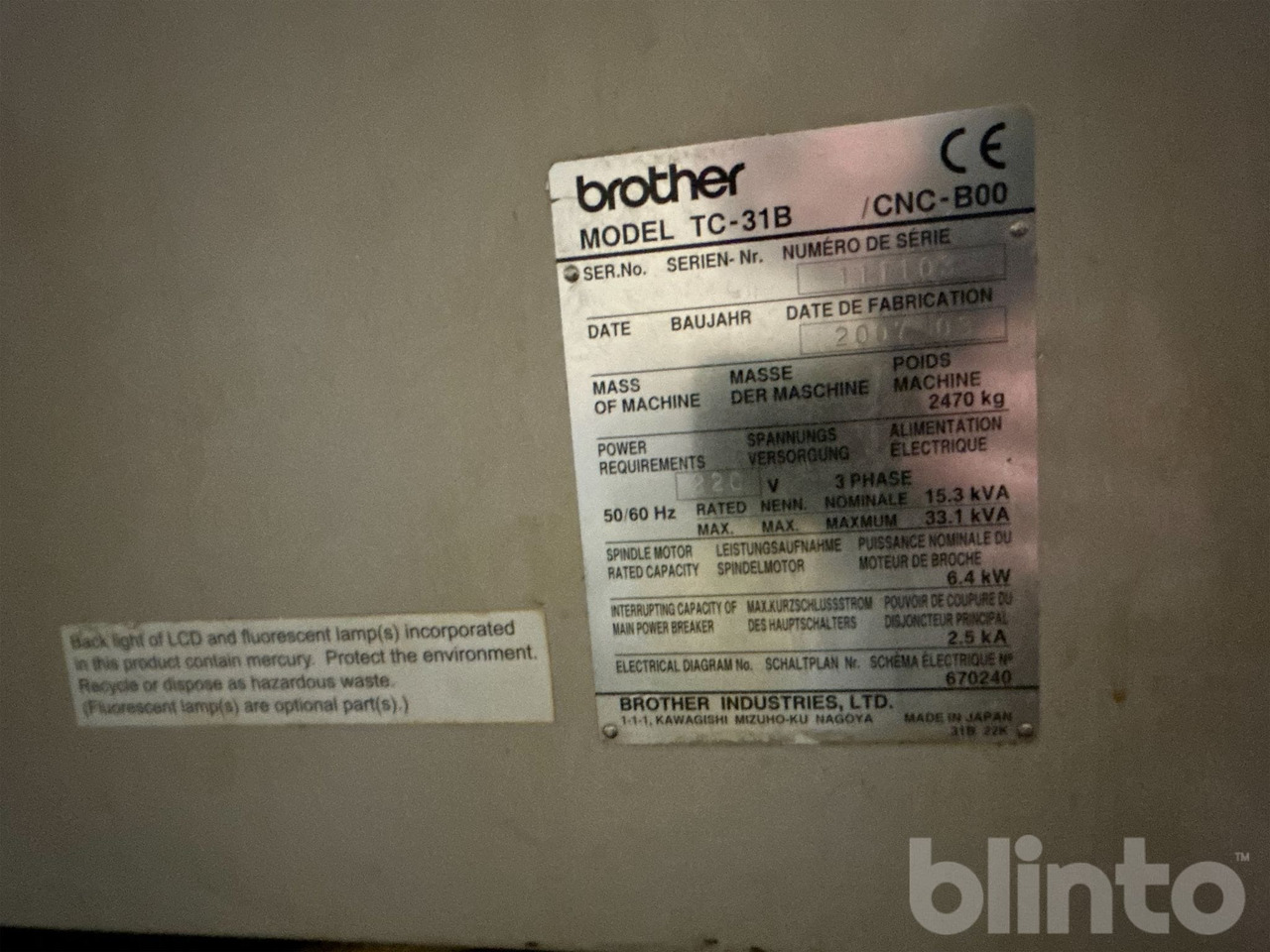 Brother TC-31B - مركز تصنيع CNC: صور 3 Brother TC-31B - مركز تصنيع CNC: صور 3