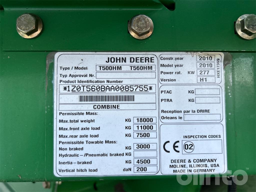 حصادة شاملة John Deere T 560 HM (2010): صور 6