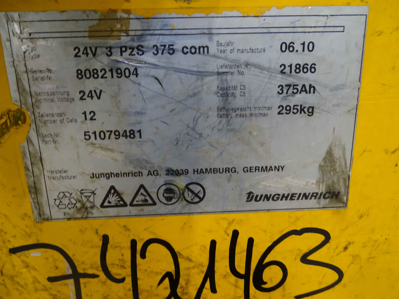 Jungheinrich 24V375AH - البطارية - معدات المناولة: صور 4 Jungheinrich 24V375AH - البطارية - معدات المناولة: صور 4